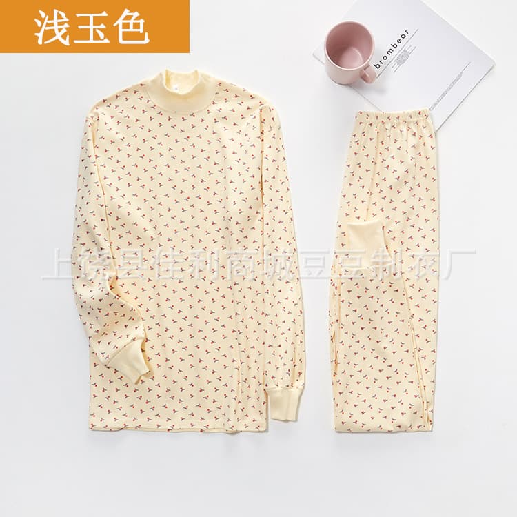 Plus Size Women's Cotton Thermal Underwear Set for Middle-Aged and Elderly, Pure Cotton Long Johns, Night Market Street Vendor Wholesale