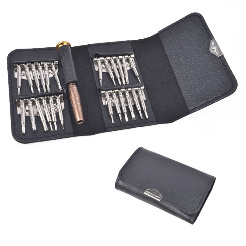 25-in-1 Key Leather Case Mobile Phone Disassembly Repair Tool Screwdriver Combination Set Portable