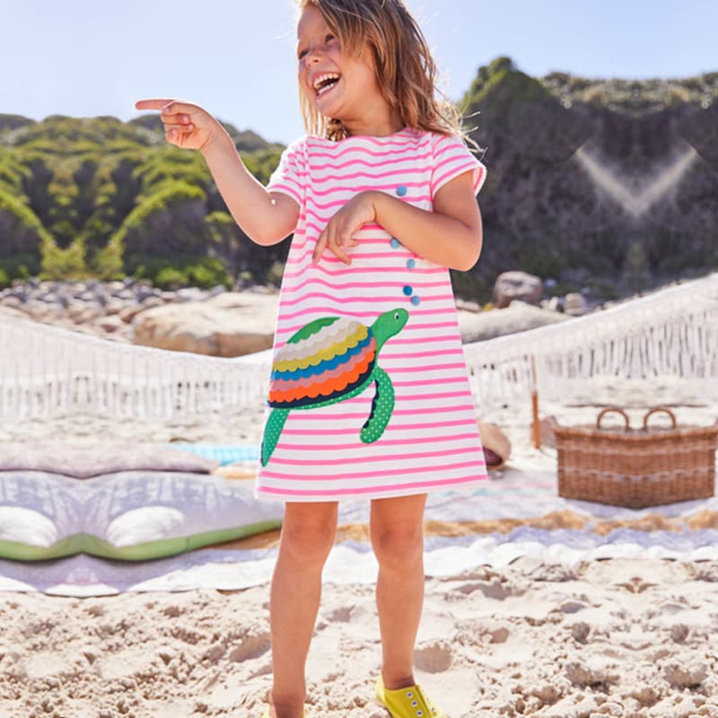 2026 European and American Style Brand Children's Clothing Summer Girls' Dresses Printed Cotton Short-Sleeved Dresses for Young Children Wholesale and Distribution