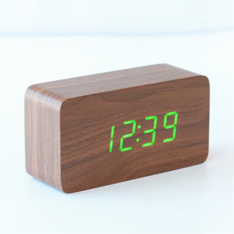 LED Clock Wooden Clock Creative LED Clock Voice-Activated Wooden Clock LED Alarm Clock Wood Clock