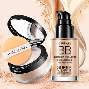 HEYXI Han Yuanxi Clear Repair Water Foundation BB Cream Moisturizing Setting Powder Loose Powder Wholesale Foundation