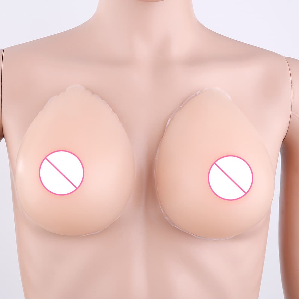 Teardrop Silicone Breast Forms for Crossdressers, Medical Liquid Silicone Chest Pads, Thickened and Enlarged, Concave Base