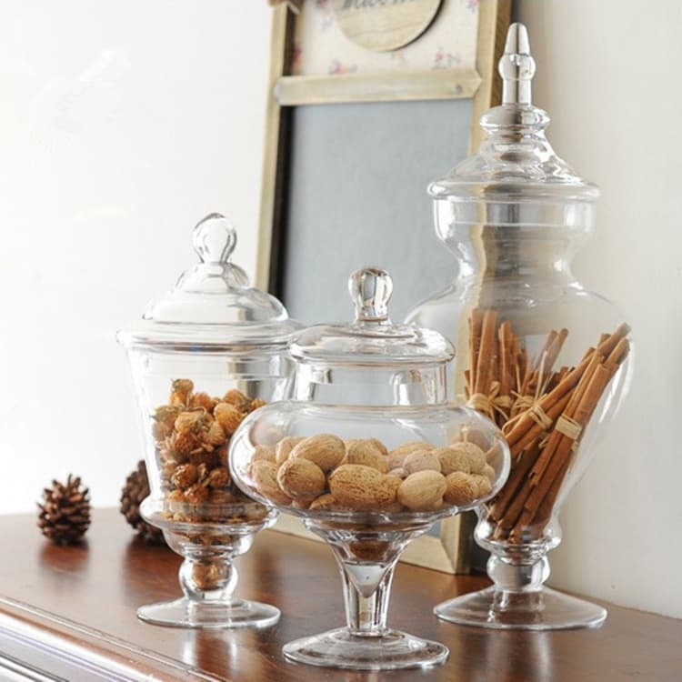 Orange Red Large Hand-Blown Glass Storage Jar Transparent Storage Jar Multi-Specification Wholesale