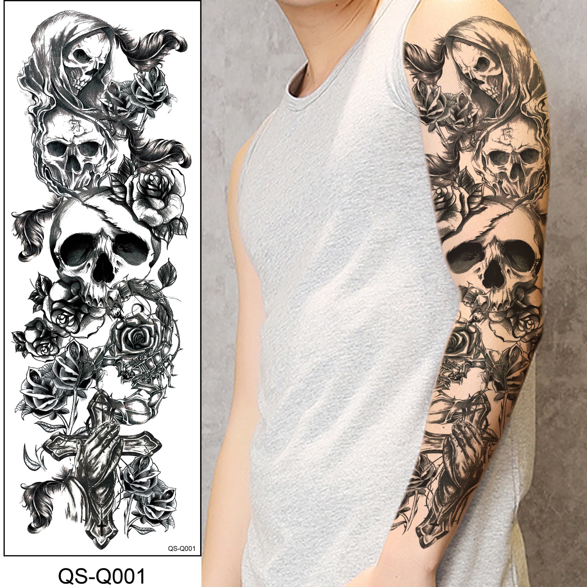 Full Arm Temporary Tattoo Stickers Full Arm Sleeve Large Pattern Tattoo Stickers for Men and Women Tattoo Totem Factory Wholesale