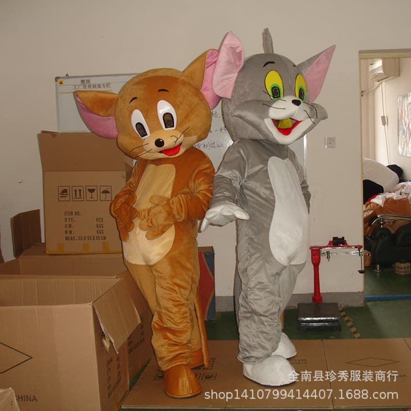 Jerry Mouse Walking Cartoon Doll Costume Headgear Props Animation Show Doll Costume Tom and Jerry