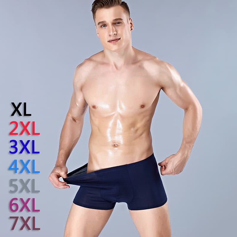 6XL Plus Size Men's Boxer Briefs, Bamboo Fiber, Comfortable for Elderly and Overweight Men