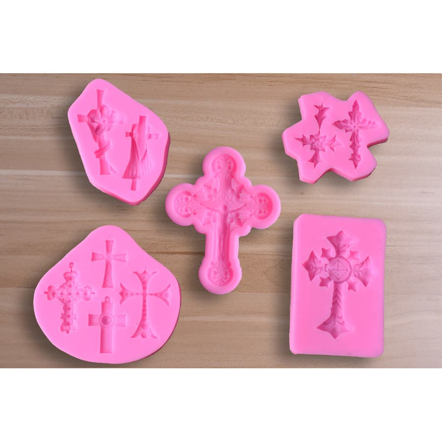 5 Cross Flip Sugar Silicone Mold diy Chocolate Cake Decoration Dry Pace Drop Gel Baking Mold