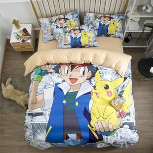 Anime Cartoon Baby Bedding Set 1.8m, Dorm Duvet Cover Sheet Three-Piece Set 1.5m