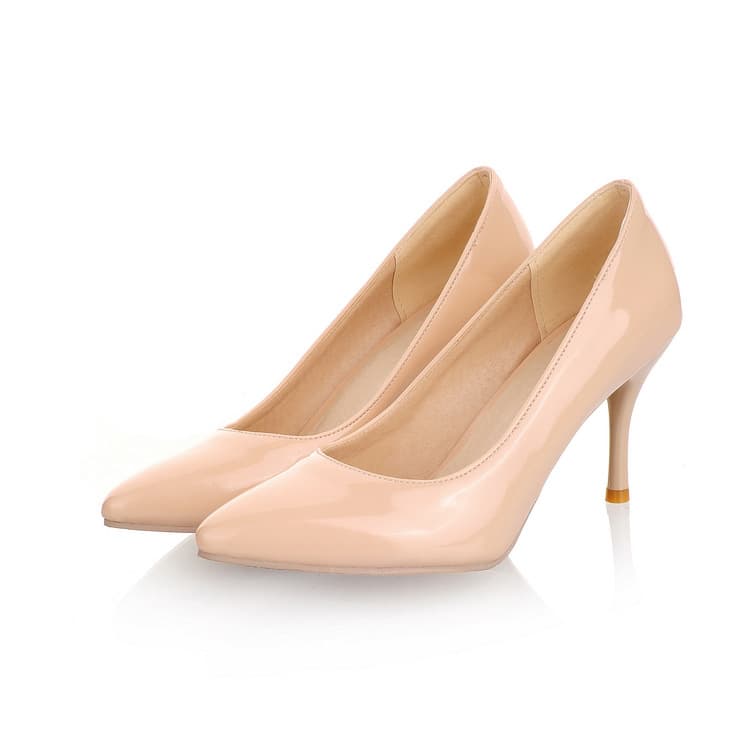 Export Style Pointed Toe Women's High Heels Patent Leather Thin Heel High Heel Trendy High Heel Flats Lazy Versatile Commuter Women's Shoes