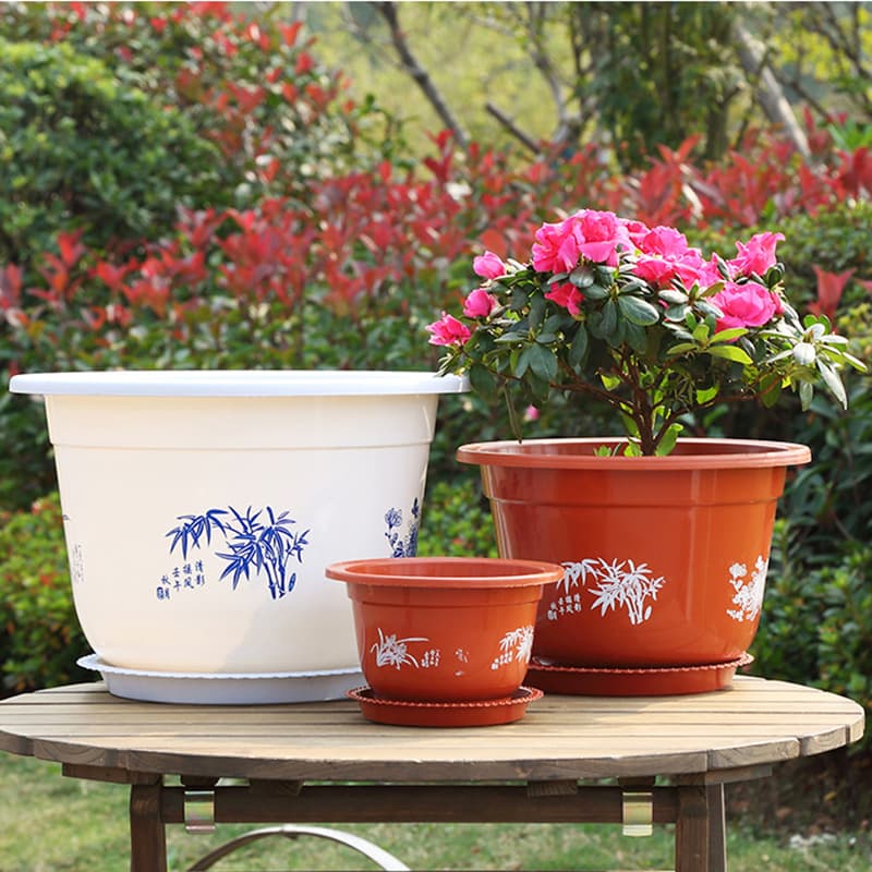 Plastic Flower Pot Type A, Resin Thickened Large Flower Pot for Planting Flowers and Vegetables, Succulent Potted Plant, Imitation Porcelain Pot, Factory Wholesale