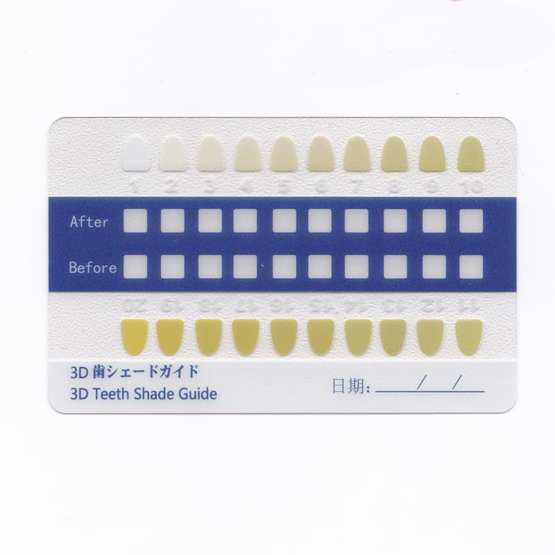 Tooth Shade Chart, PVC Strip Color Comparison Chart, Teeth Color Contrast Chart, PVC Frosted Teeth Shade Chart