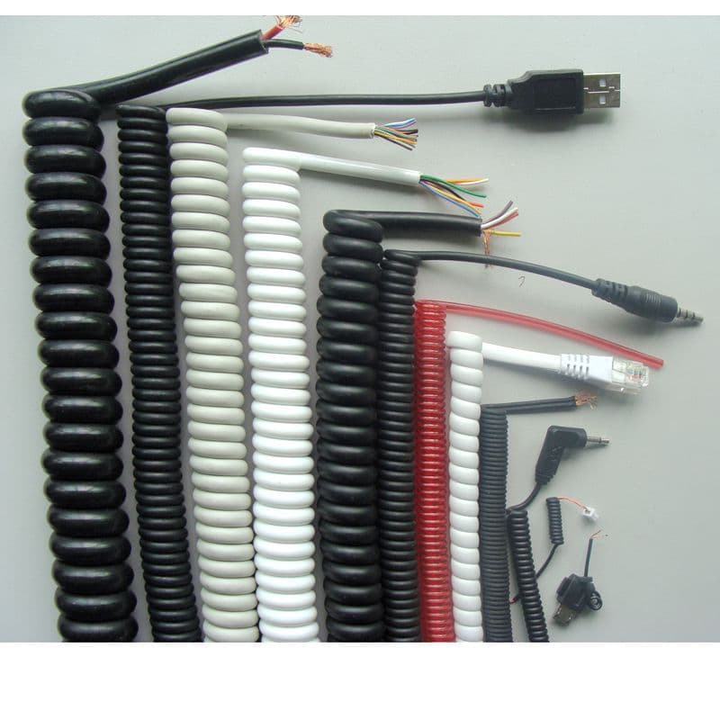 Retractable Spiral Spring Coiled Cable 5525 DC Connector USB Male Deformable Robot Car Tailgate Power Cord