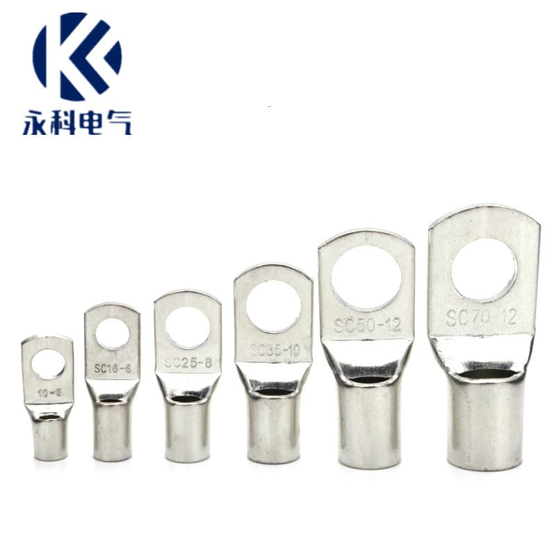 Factory direct sales copper nose ring terminal copper wire lug copper tube opening copper terminal block SC70-10