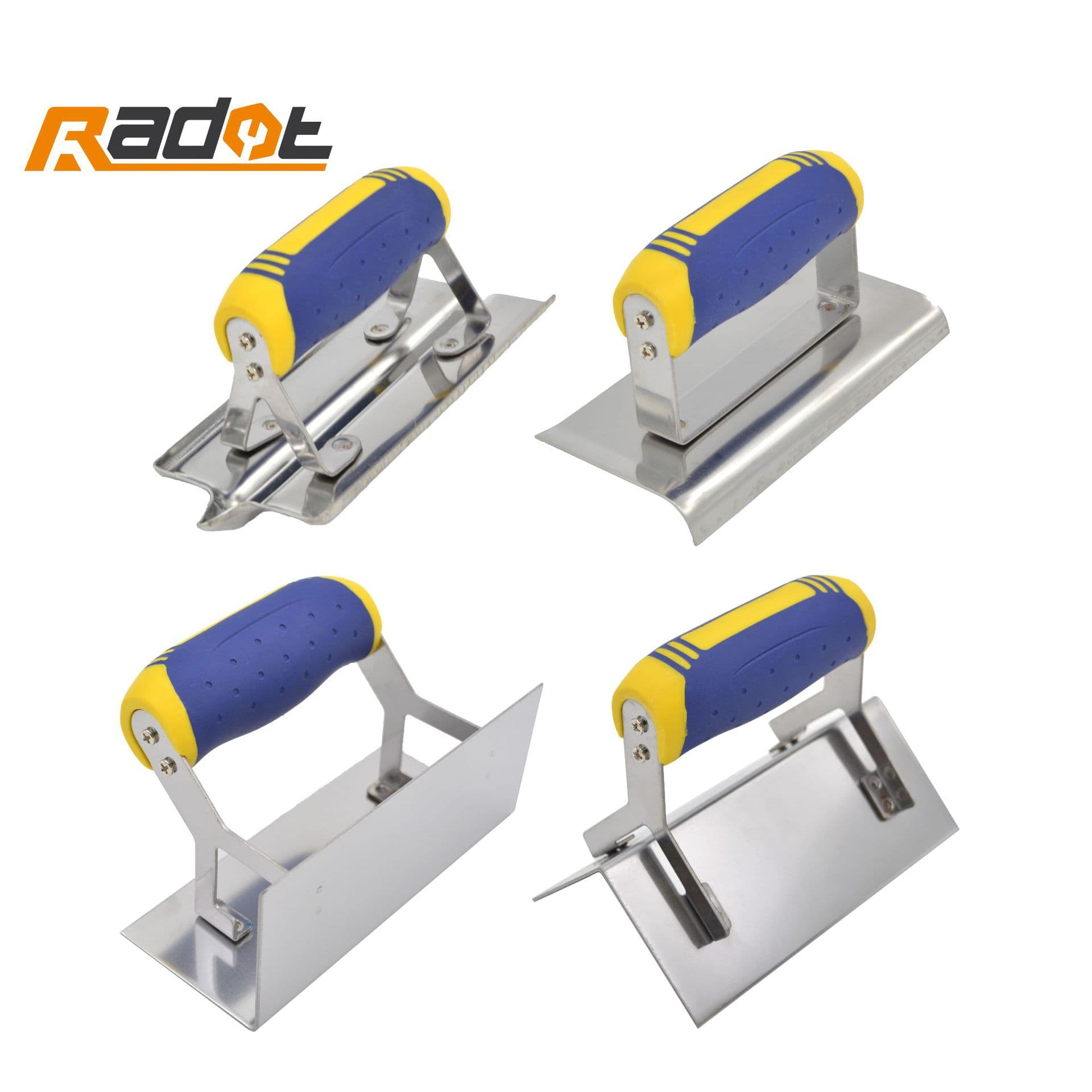 Stainless steel corner trimmer, corner puller, inner and outer corner finishing knife, plastering knife, wall corner trimming and grouting trowel.