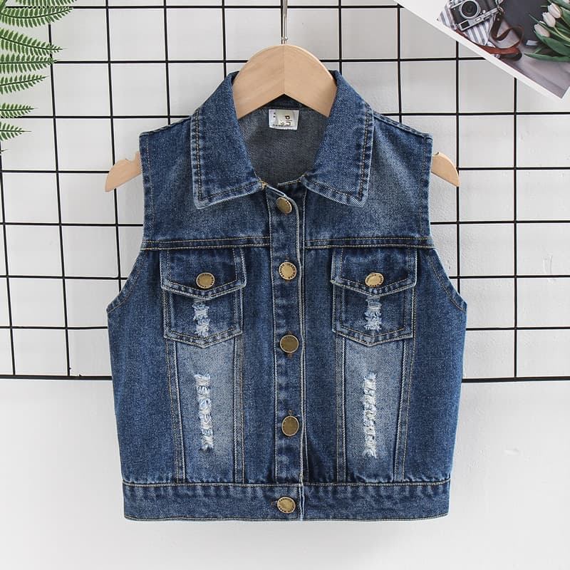 Kids Vest Jacket 2026 Spring Autumn Style Children Clothing Korean Style Boys Vest Top Baby Girls Outerwear Denim Vest