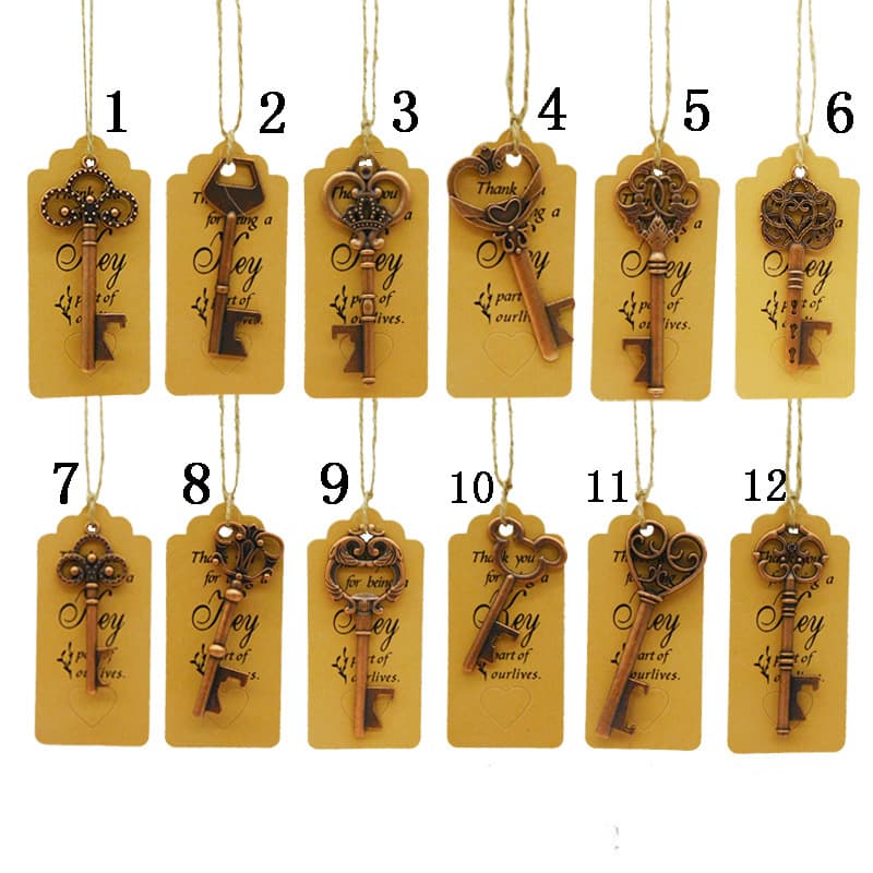 Amazon Bestseller Keychain Bottle Opener Creative Retro Wedding Decoration Party Wedding Gift Marriage Supplies