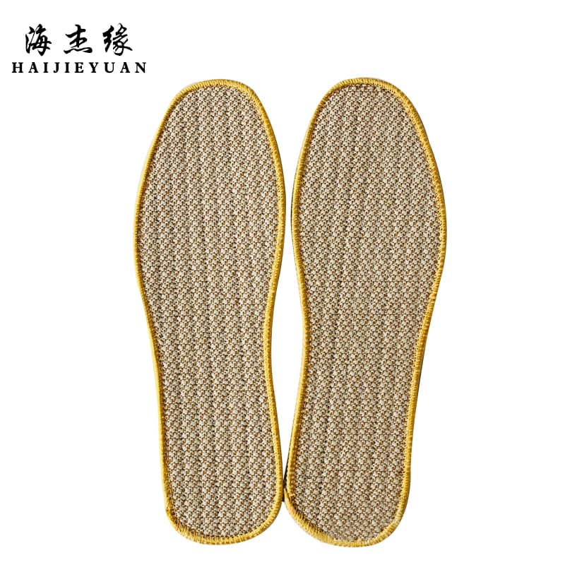 Haijieyuan factory direct running insoles for men and women, made of linen for comfort, breathability, and sweat absorption.