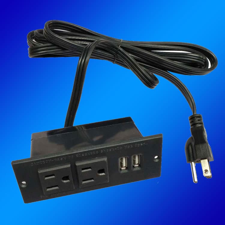 American standard desktop socket, US standard recessed bedside tabletop power strip, US standard USB furniture accessories, UL power strip