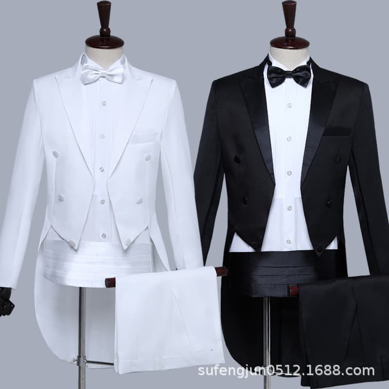 Men's Slim Fit Tuxedo Suit Set Choir Suit Stage Performance Costume Magic Men's Tuxedo