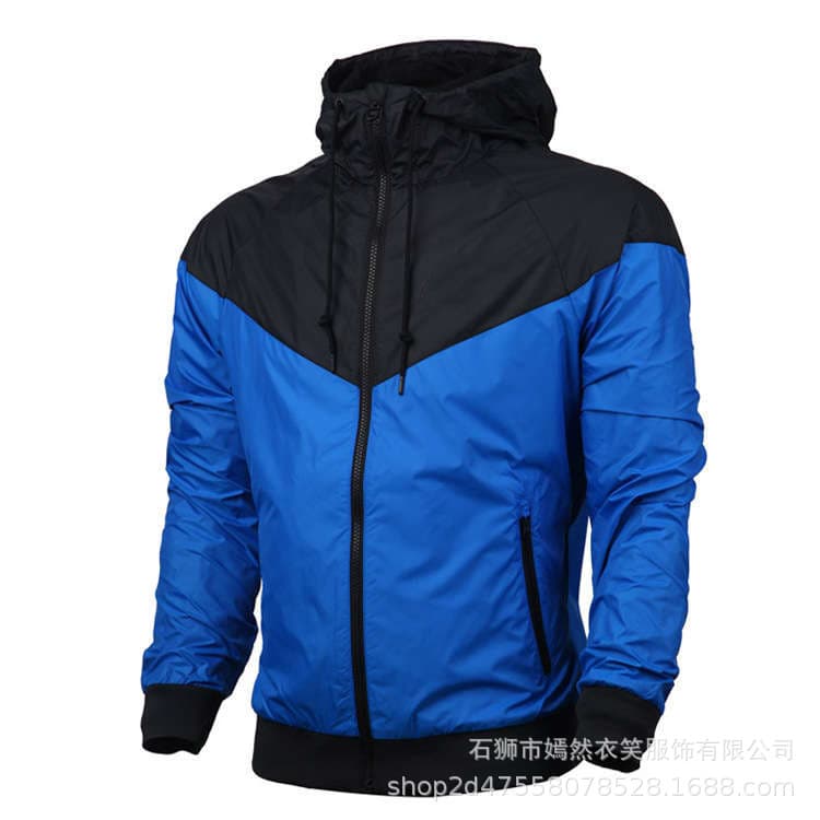Cross-Border AliExpress Amazon Sport Windbreaker Men's Spring Autumn Thin Jacket Outdoor Hooded Casual Sun Protection Clothing