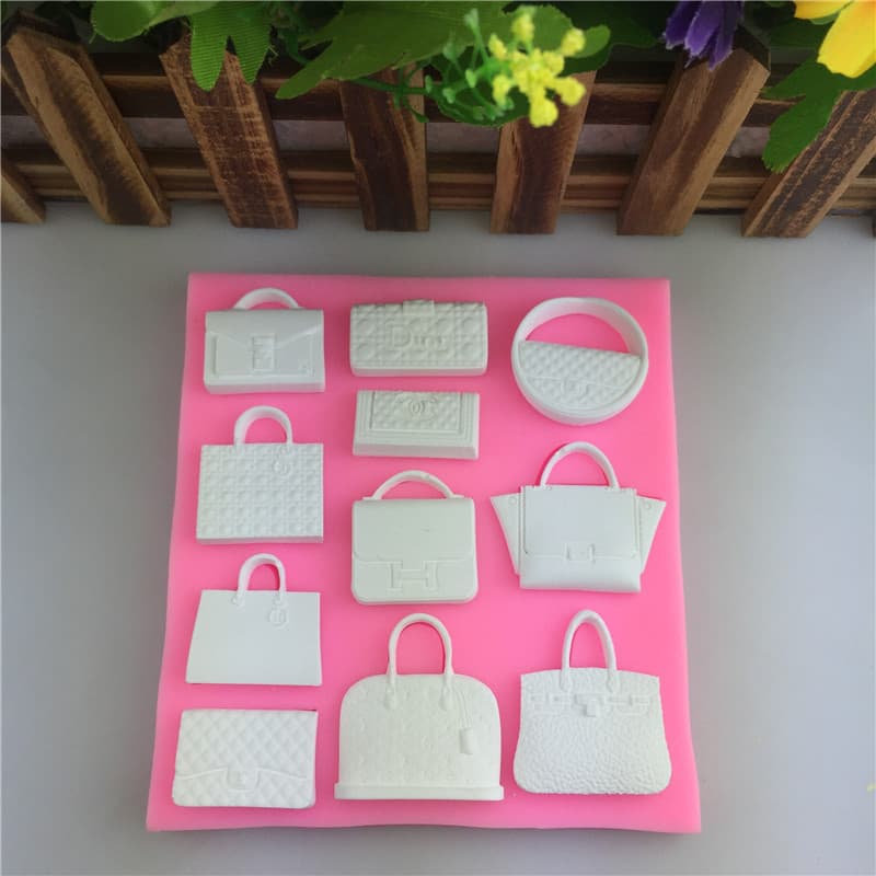 Handmade Silicone Mold Heart Shaped Baking Tools for Women's Products Combination 11 Styles Cake Decoration Molds Pink Color