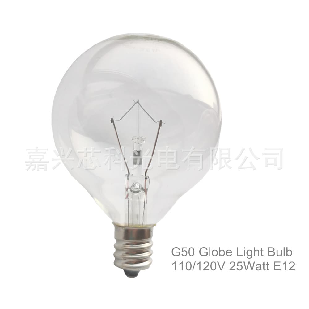 G50 110V 120V 25W E12 Bulb US Standard Bulb Aromatherapy Lamp Globe Bulb String Lights Warm Color Dimmable