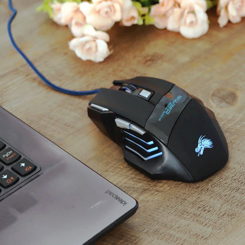 316 7-Key Wired Gaming Optical Mouse with Colorful Breathing Light, USB Interface, for Mobile Games and Digital Computers
