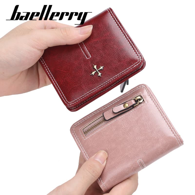 New niche women's short wallet ins high-end zipper fashion card holder vintage minimalist money clip coin purse