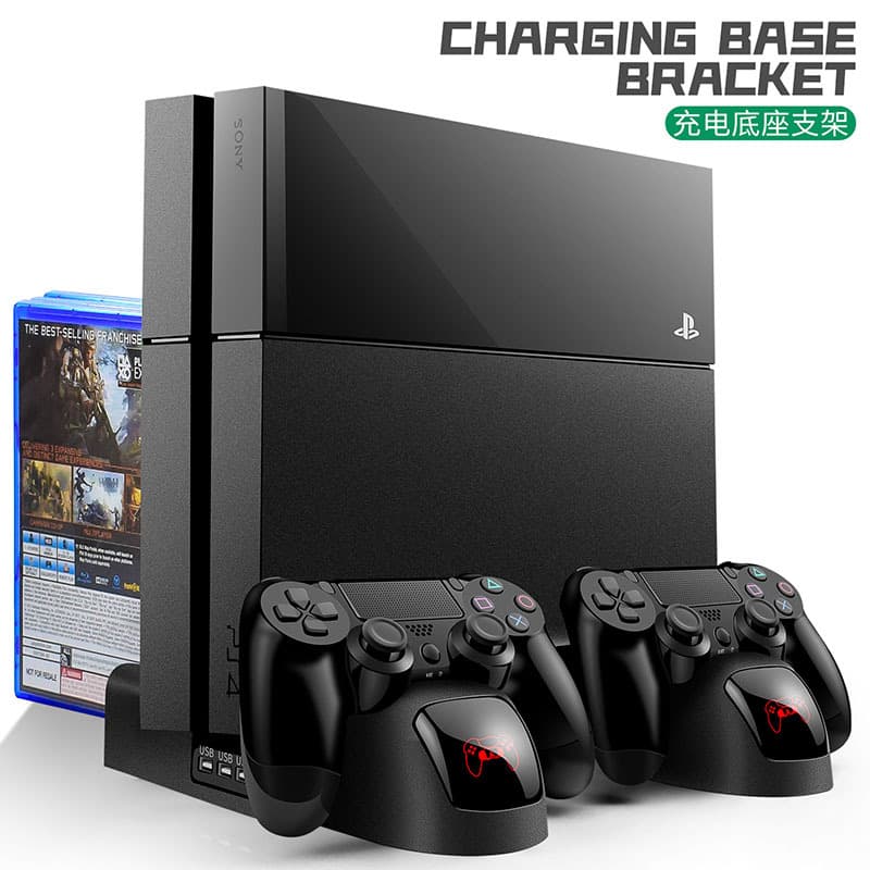 Ps4 Slim Pro Host Cooling Fan Bracket Game Disc Rack Ps4 Handle Holder Charging Dual Charging Storage Rack
