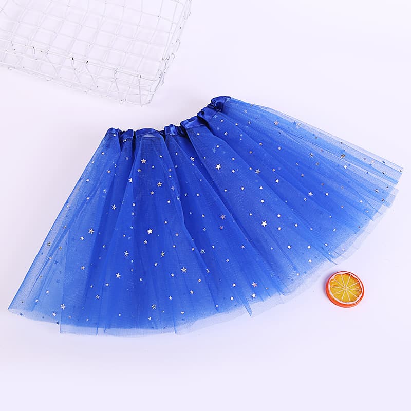 2025 new candy-colored children's puff short skirt for June 1st performances, mesh half skirt with sequins, hot-selling export item.