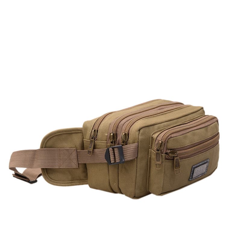 [Factory Wholesale] Unisex Canvas Waist Bag, Large Capacity Crossbody Bag, Waist/Chest Bag, Cashier Bag, Casual Chest Bag