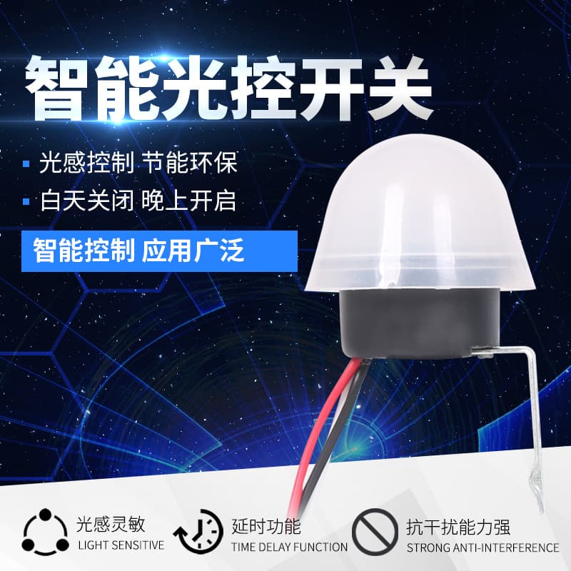 Photocontrol Switch AS-20 Smart Automatic Night Light Outdoor Light-sensitive Rainproof Street Light Controller 220V12V