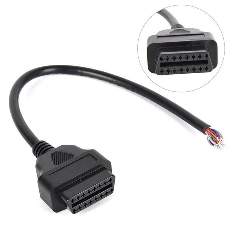 Factory Supply Export OBD2 Male Female Open Wire 16-Pin 16-Core Fully Powered Round Wire OBD Open Wire
