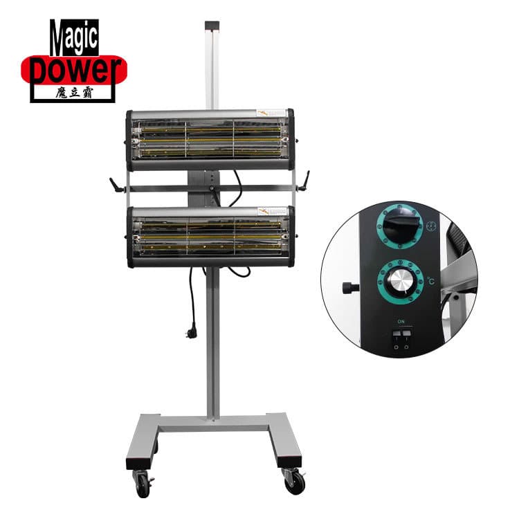 110V/220V Two-Lamp Infrared Paint Baking Lamp Automotive Paint Baking Machine Portable High-Temperature Drying Paint Baking