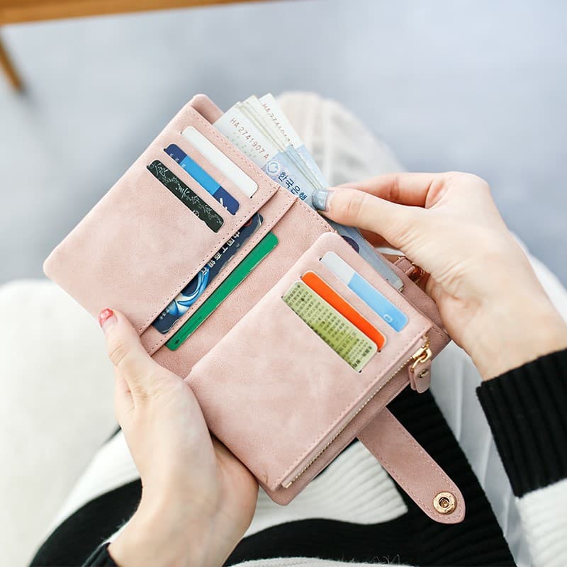 Multifunctional Korean-Style Fashion Women's Wallet, 70% Off, Women's Bag with Multiple Card Slots, Matte Finish, Stylish, Versatile, Short Style for Change