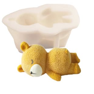 3D Sleeping Bear Mousse Ice Cream Mold Baking DIY Sleeping Bear Lying Down Chocolate Cake Mousse Mold Ice Tray Mold