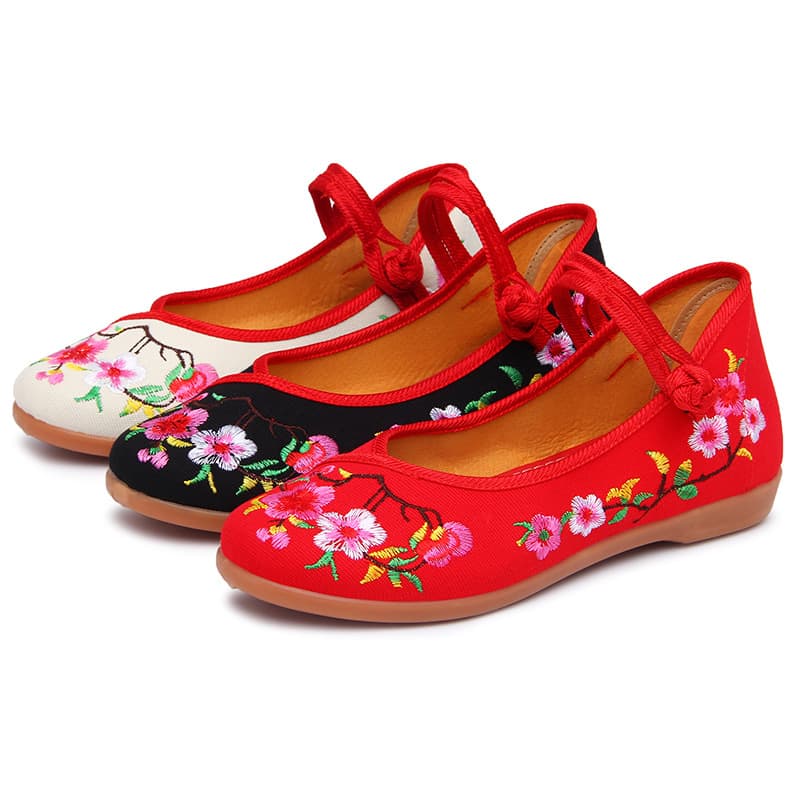 Old Beijing Cloth Shoes, Women's Flats, Soft Sole, Han Dynasty Embroidered Shoes, Flat Heels, T-bottom Sole, Shoes for Middle-Aged and Elderly Mothers