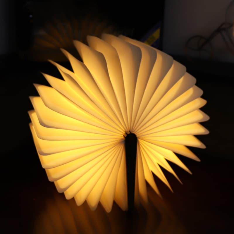 Creative Foldable Bluetooth Music Book Lamp Touch Glowing Bookmark Lamp Wooden Led Night Light Festive Gift