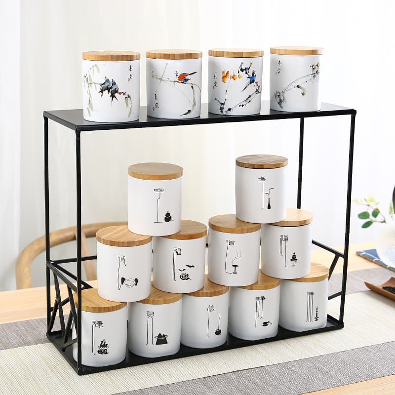 Creative Ceramic Tea Canister Matte Airtight Seal Portable Travel Tea Storage Canister Custom Logo Wholesale