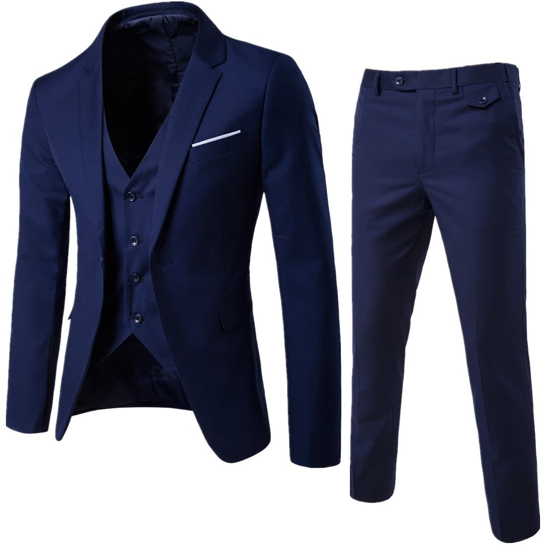 Men's Spring/Autumn Suit Set, Korean Slim Fit Professional Suit, Men's Three-Piece Wedding Best Man Dress