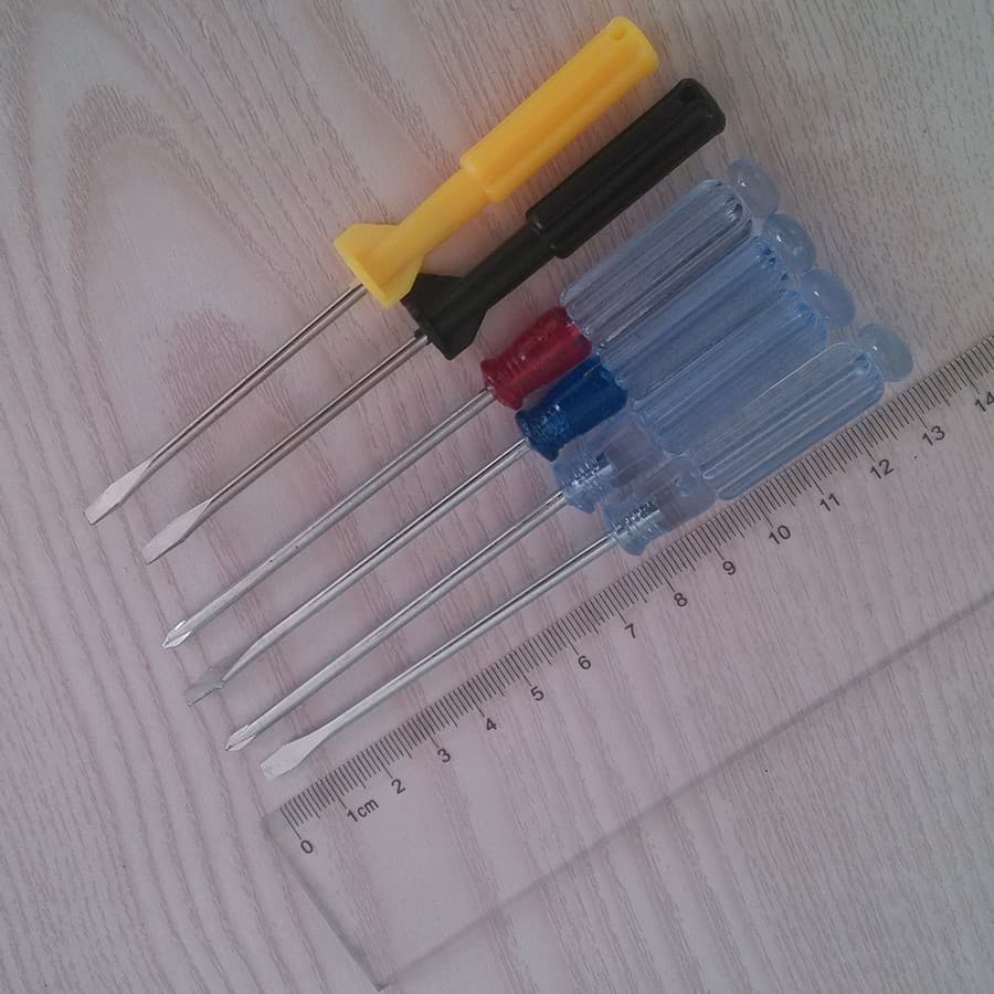 Self-made Small Crystal Plastic Transparent Handle Zinc/Nickel Plated Slotted/Phillips Screwdriver Tool Wholesale