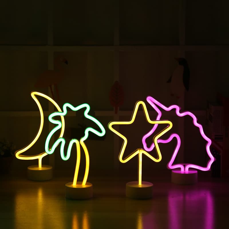 Factory Direct LED Neon Light Flamingo Lamp Unicorn Lamp Battery and USB Dual Power Decorative Glow