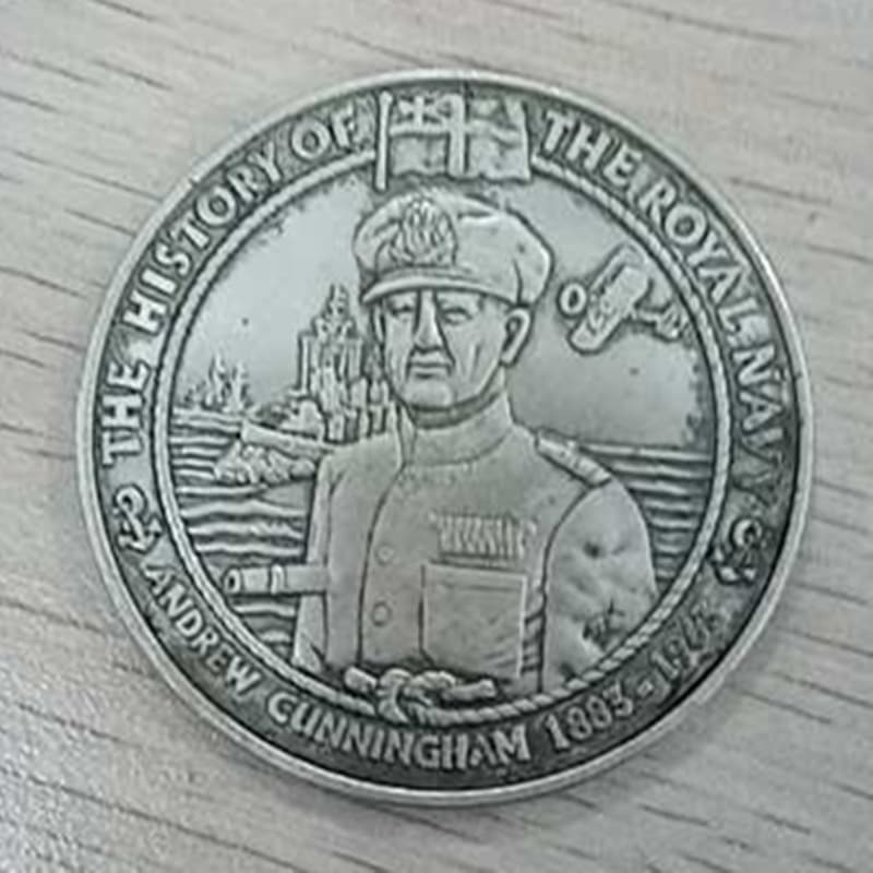 British Admiral Andrew Cunningham Commemorative Coin, Whistle Silver Dollar Factory Collection Wholesale Silver Dollar