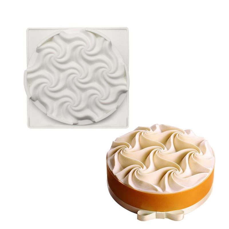 Round Center Water Ripple Mousse Silicone Cake Mold Baking DIY Chiffon Chocolate Cheese Ice Cream Mold