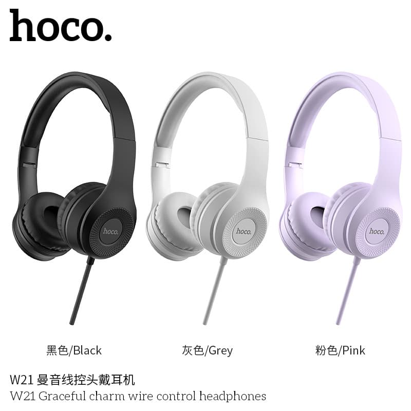 W21 ManYin Wired Over-Ear Headphones with Mic for Mobile Phones and Laptops, Bass Gaming Music Headset