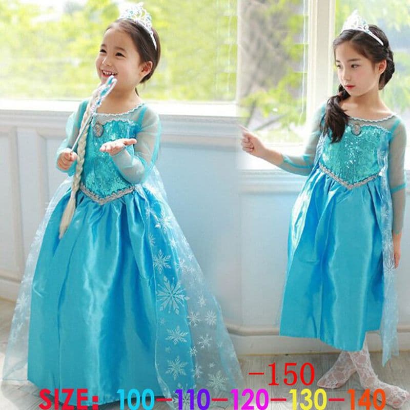 Frozen Princess Dress Elsa Elsa Dress Long Dress Elsa Queen Clothes Children's Dress Girls Dress