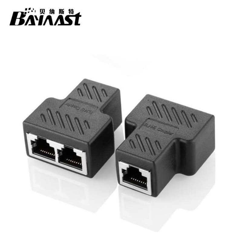 RJ45 Splitter Adapter with Screen Cover CAT6 RJ45 Network Three-Way 8P8C Network Cable Three-Way Splitter Adapter