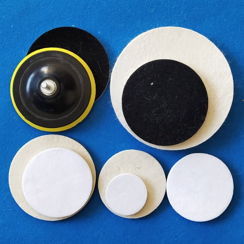 Flocked Self-Adhesive Wool Polishing Disc Wool Polishing Wheel for Stone, Porcelain, Wood, Metal Mirror Polishing