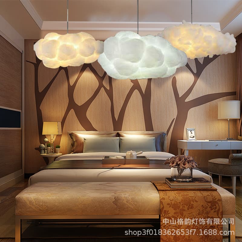 Factory Direct Cotton Cloud Chandelier Silk Engineering Cloud Creative Art Cloud Restaurant Clothing Store Lamps