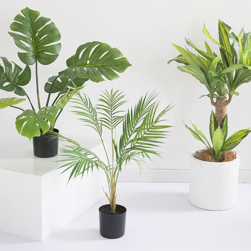 Factory Stock Multiple Artificial Plants Potted Monstera Palm Traveler's Tree Olive Tree Faux Potted Greenery